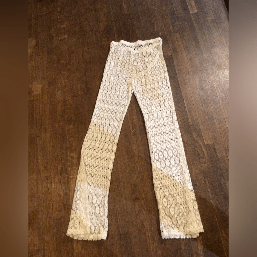 NEW! Boho Cream Lace Flared Pants